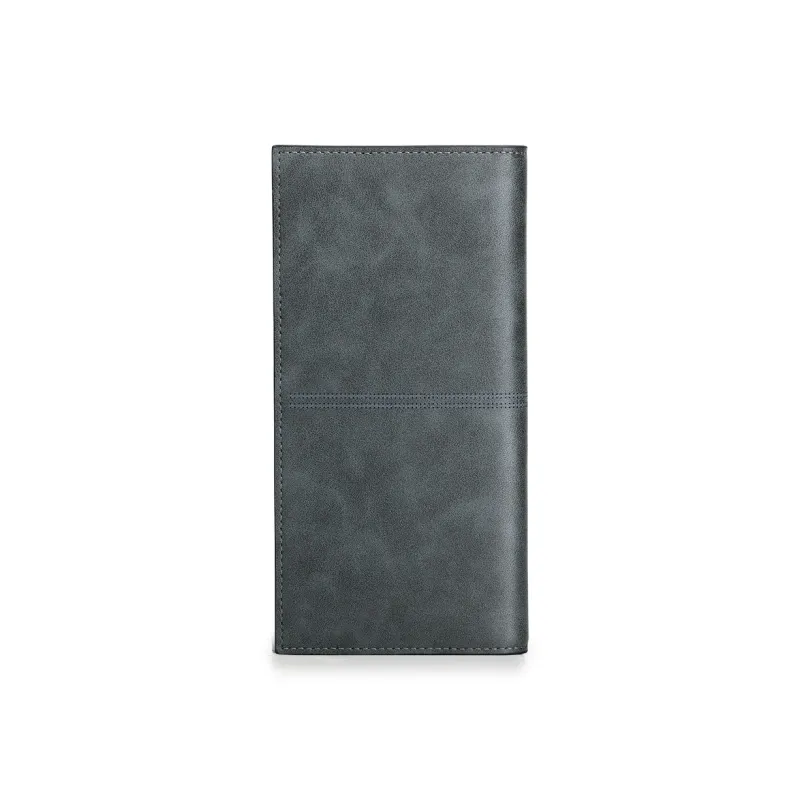 WilliamPOLO Microfiber Synthetic Leather Wallet Men's Blue Gray-2