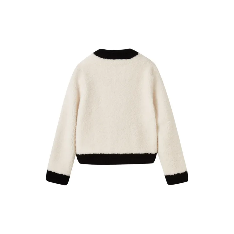 SHUIYUNJIAN Velvet feel Coat Women's Ivory White-1