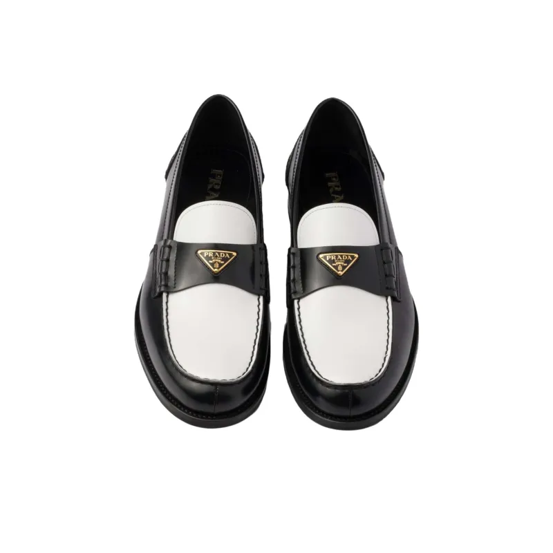 PRADA Loafers Men's Black White-4