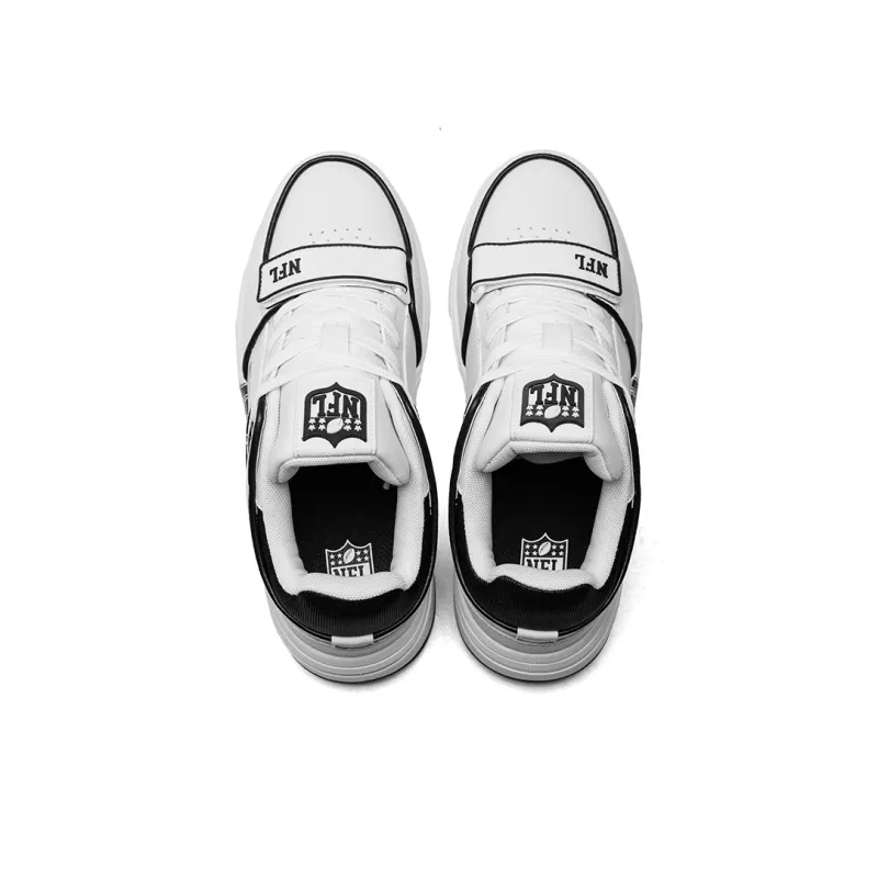 NFL College 1 OG Senior Shoes Low Top Skateboard Shoes Unisex Black Text On Black Background With White Accent-3