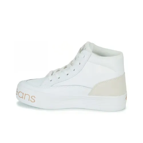 calvin grande KLEIN High-Top Skateboard Shoes Women's White Gray