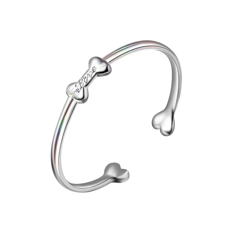 LAOYINJIANG S999 Fine Silver Bangles Women's-0
