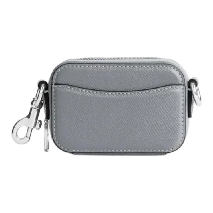 COACH Leather One Shoulder Handbag, Crossbody Bag Mini Men's Gray-1