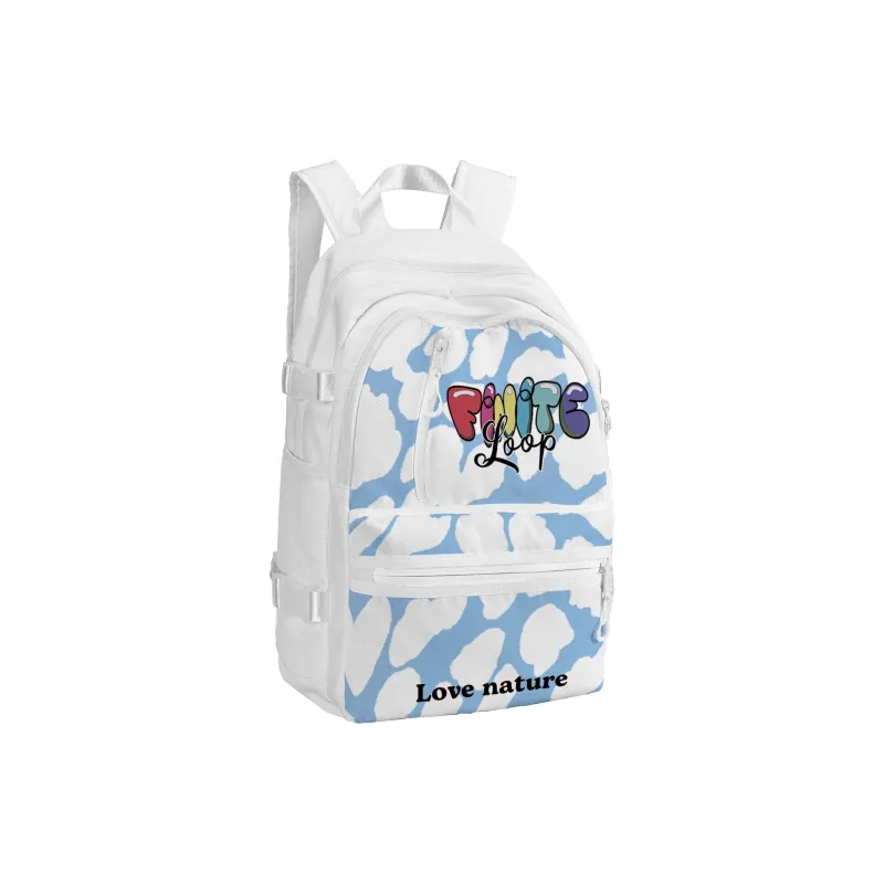 FINITE LOOP Recycled Material Backpack Unisex White-1