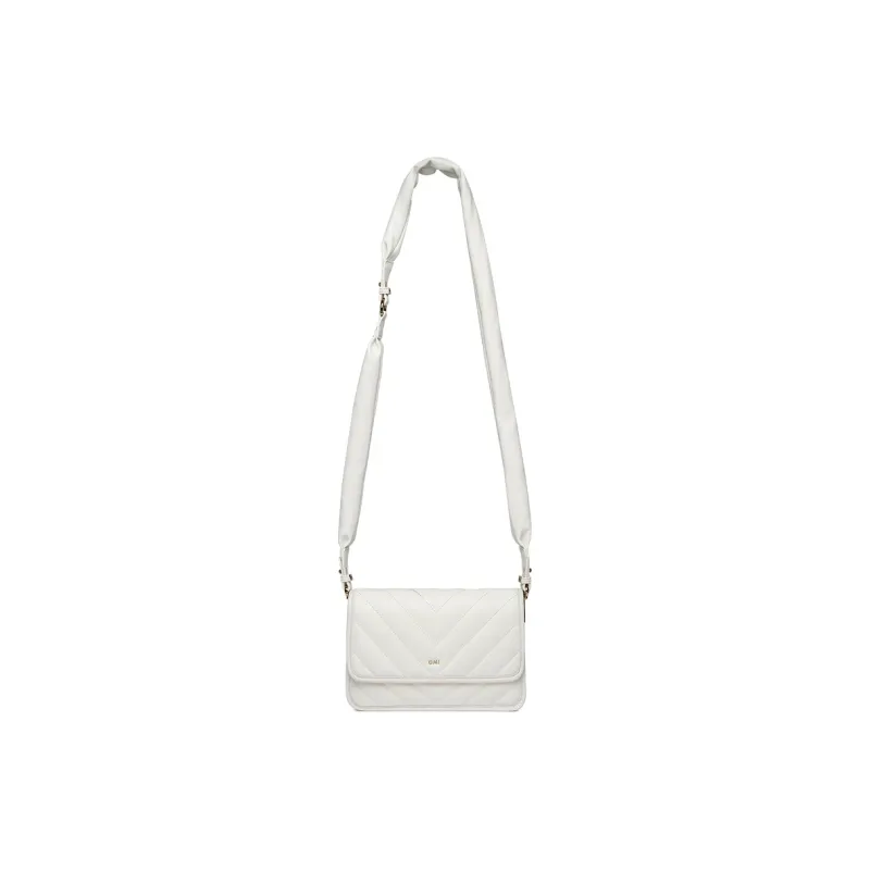 OMI Polyurethane Synthetic Leather Small Square Bag Shoulder Bag, Crossbody Bag Regular Women's Cream White-2