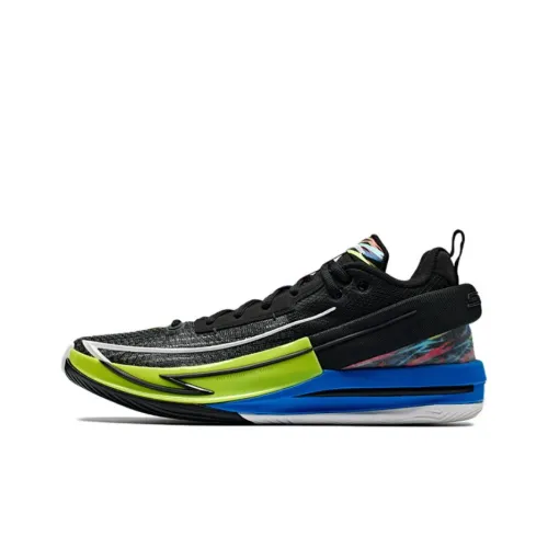 Anta Fengmang 1 Anti Slip Wear Resistant High Top Basketball Shoes Men's Black Green Blue