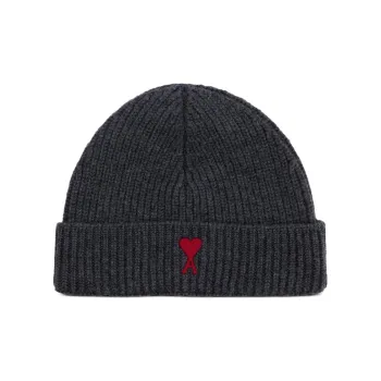 AMIPARIS Logo embroidered Ribbed knit Beanie
