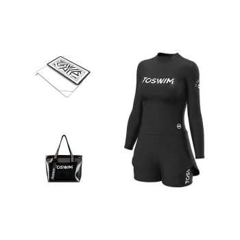 TOSWIM Swim Set Vacation Three Piece Set Women's Ink Fish Black