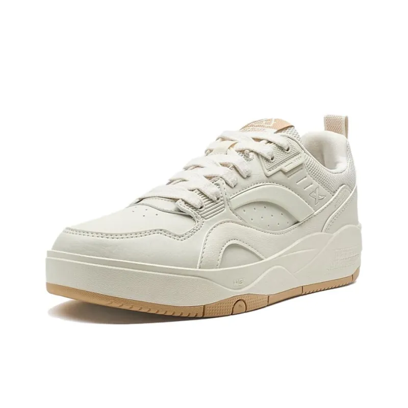 XTEP Master Of The Beast Anti-Slip Wear-Resistant Low-Top Skateboard Shoes Men's Milk Tea White-1