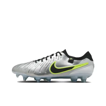 Nike Tiempo Legend 10 Anti-Slip Wear-Resistant Soccer Shoes Unisex Silver