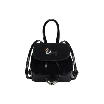 NOMK Suede Handbag Shoulder Bag Backpack Women's Black/Coffee/Brown