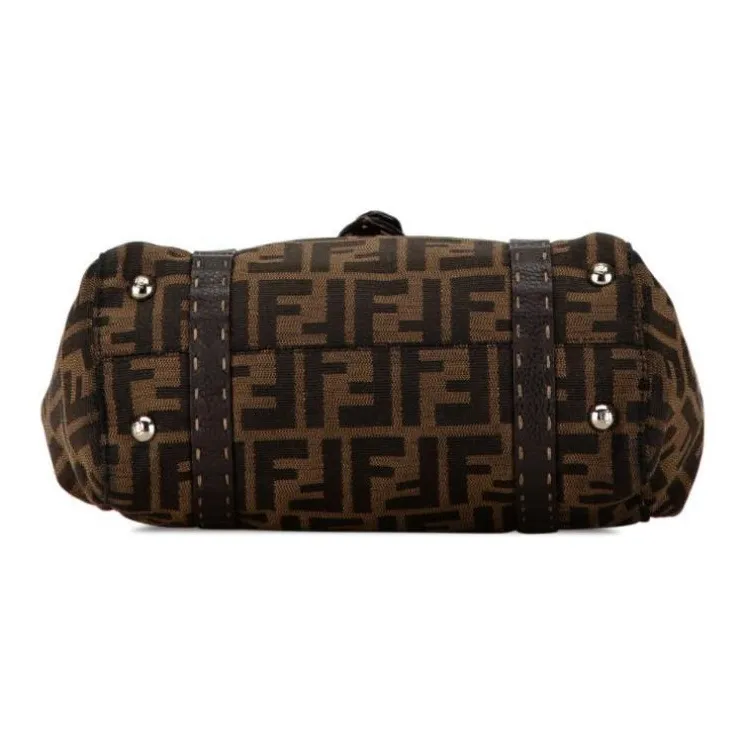 FENDI 2000-2010 Mini Zucca Canvas Selleria Linda Handbag-3