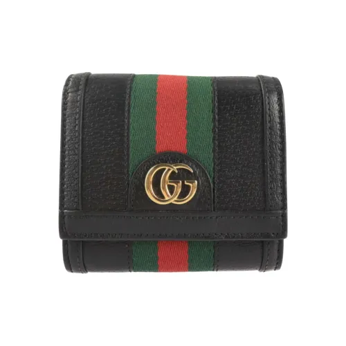 GUCCI Leather Wallet Unisex Black