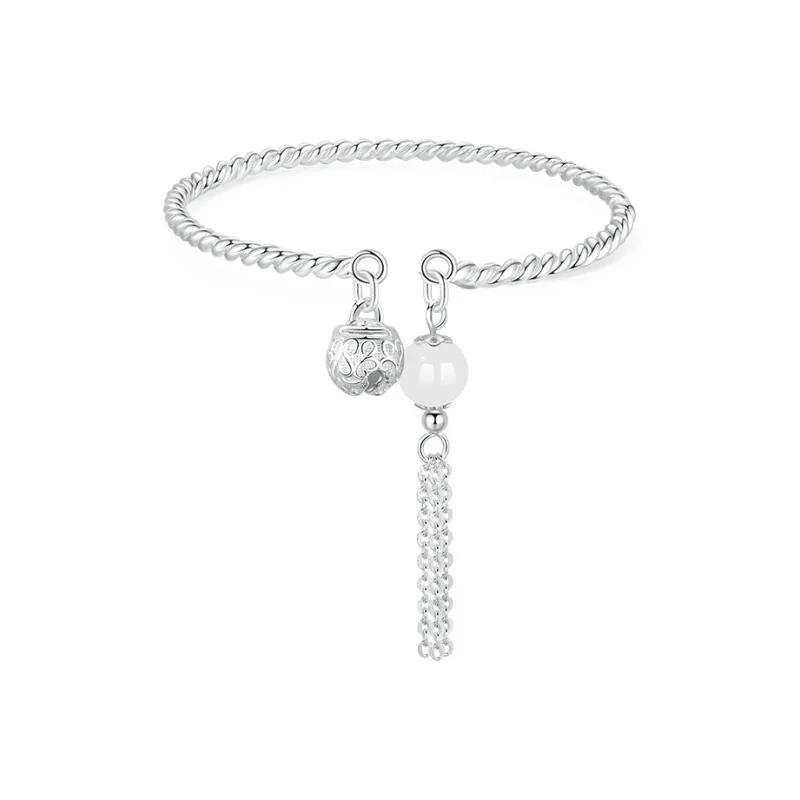 Huaying S999 Fine Silver Bangles Women's Good Luck-0