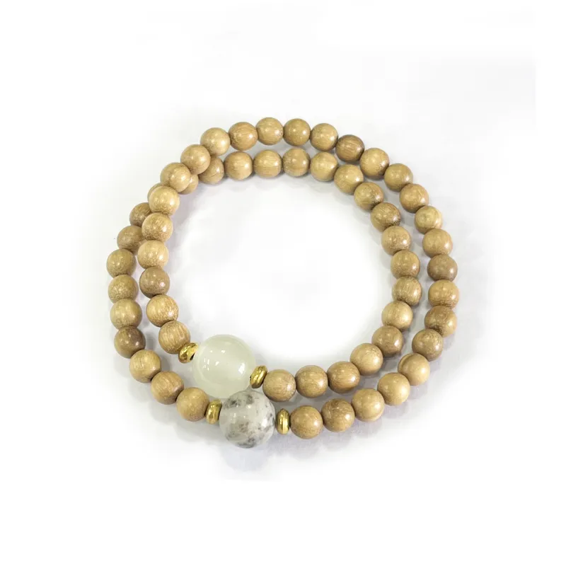Ryukyu Milky Agarwood Bracelets Unisex-0