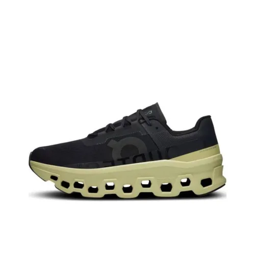 On Cloudmonster Anti Slip Wear Resistant Low Top Running Shoes Men's Black