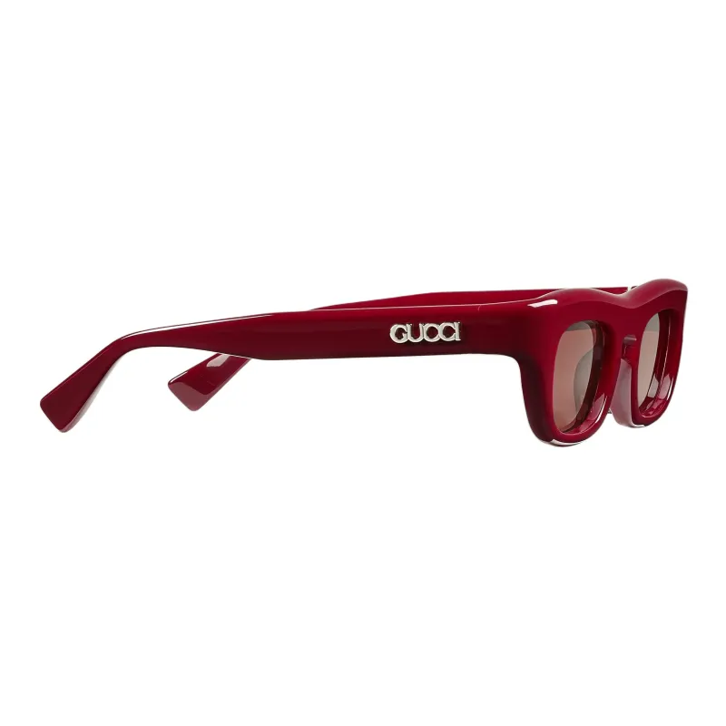 GUCCI Acetate Rectangular Sunglasses Men's Red-1