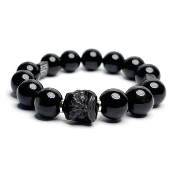 MOUNTAINS AND MANS Obsidian New Chinese Style Good Luck Beaded Bracelet Men's