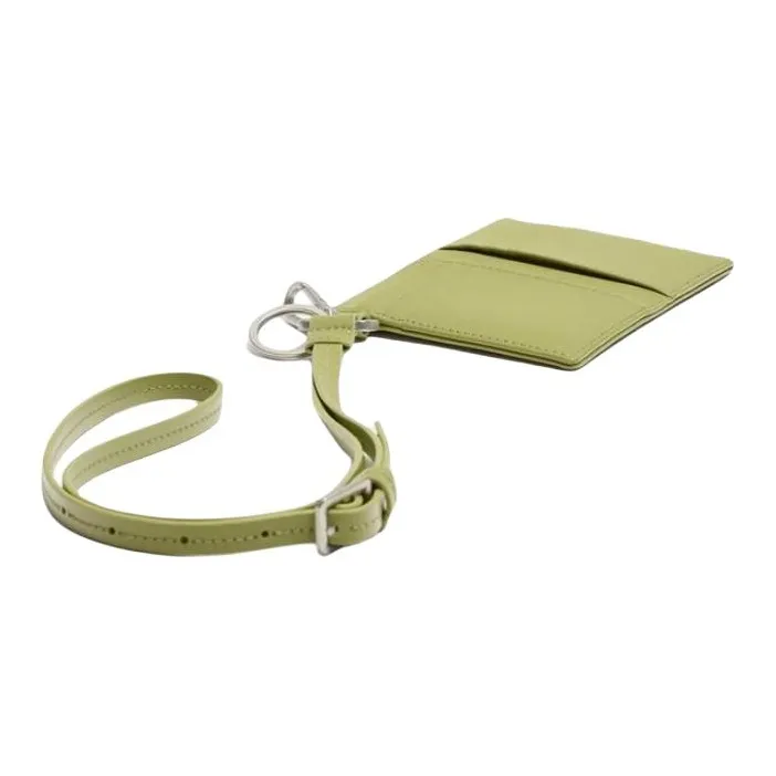 ZARA Cow Leather Wallet Large Size Men's Green-1