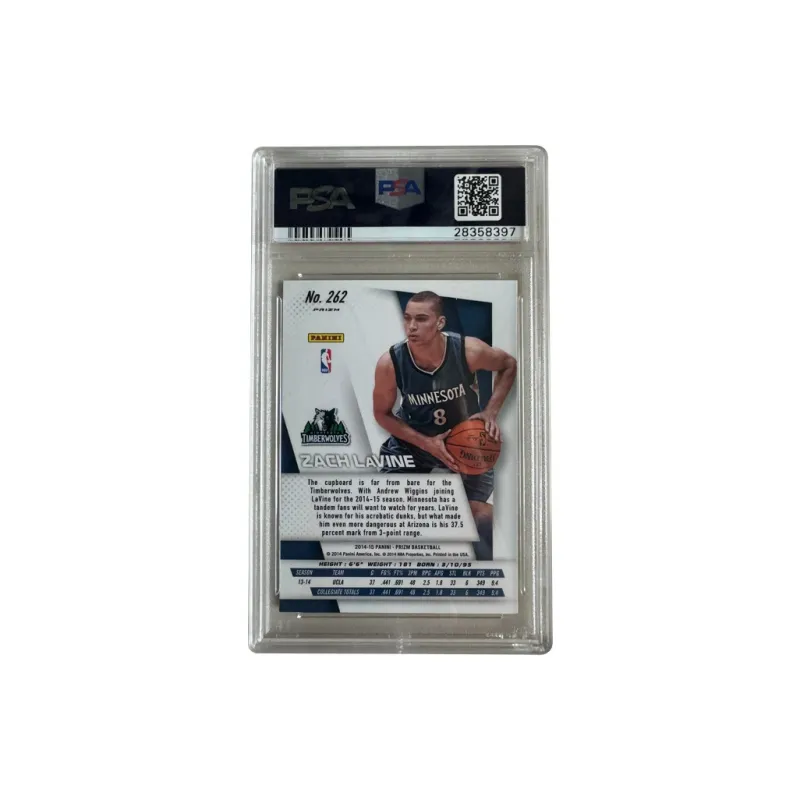 PANINI 2014 15 Prizm Zach LaVine, Rising Stars, Silver Flip PSA10 RC, Genuine Silver Flip Graded Cards 1 Pc-1