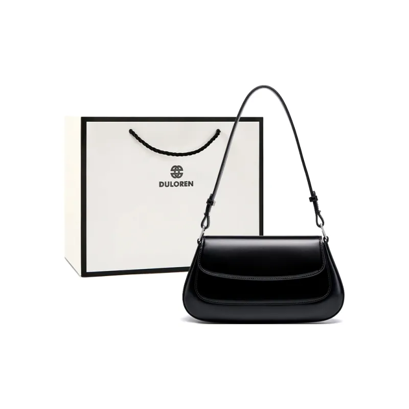 DULOREN Cow Leather Shoulder Bag Women's Black/Burgundy/Brown-0