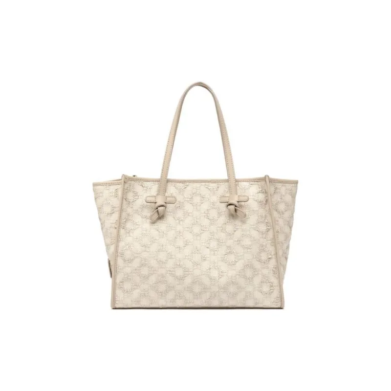 GIANNI CHIARINI Marcella Logo Patch Shopping Bag-3