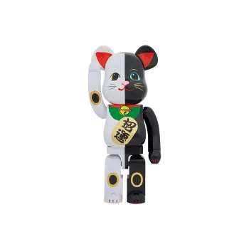 BE@RBRICK Lucky Cat Money Luck White X Blessing Black 1000