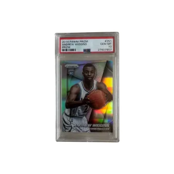 PANINI Andrew Wiggins 2014 15 Prizm Rising Stars, Silver Foil PSA10 RC Topps, Genuine Silver Foil Graded Cards 1 Pc