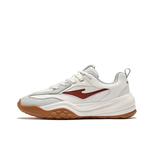 Erke Wear-resistant And Lightweight Low-Top Casual Shoes Men's White Gray Red