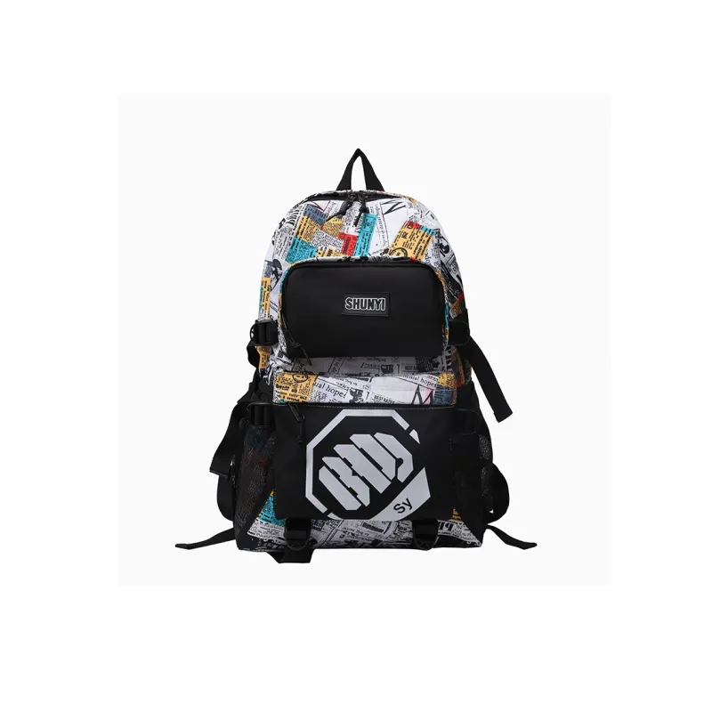 Gorora Canvas Student Backpack Regular Unisex Multicolor-4
