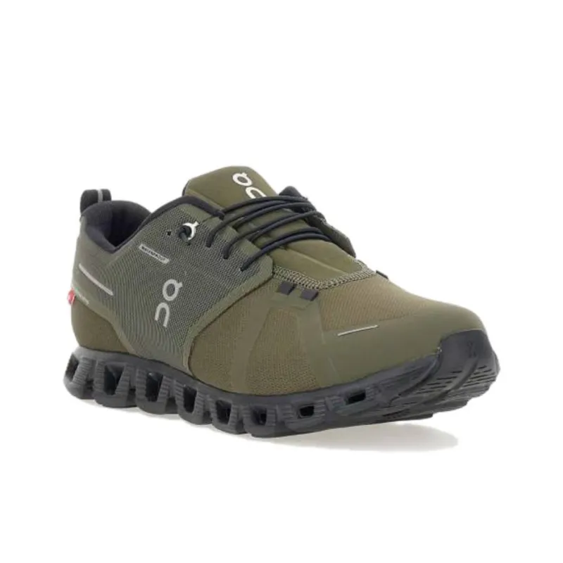 On Cloud 5 Slip Resistant Waterproof Low Top Running Shoes Men's Olive Green-2