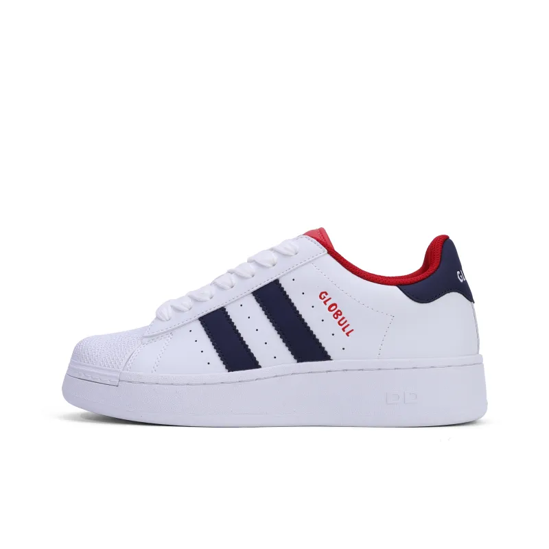 GLO BULL Skateboard Shoes Unisex Low Top White Blue Red-0
