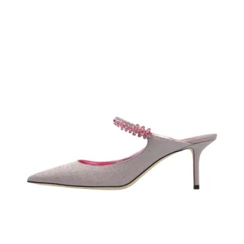 Jimmy Choo Bing Closed Toe Slippers 6.5cm Women's Pink