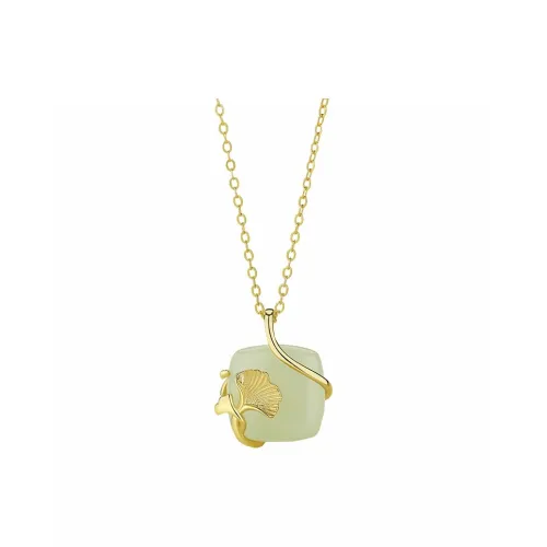 GOLDFISH ALLEY Gifts Hetian Jade Necklaces Jasper Unisex Pale Greenish White Jade Women's