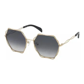 TAOSIXIONG Metal Irregular Shape Sunglasses Women's Gold