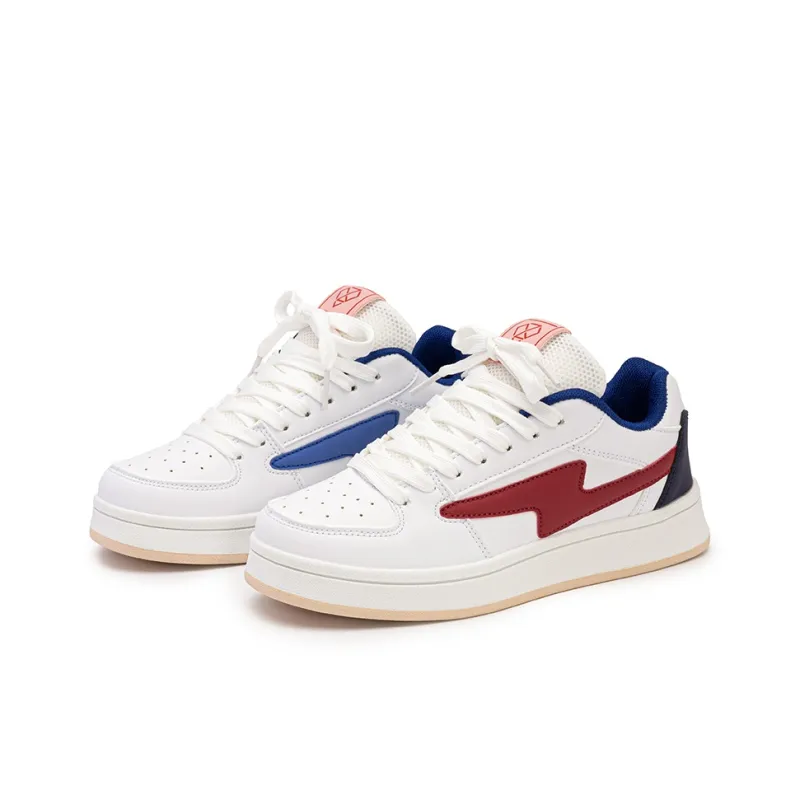 Medd Non-slip Lightweight Low-Top Skateboard Shoes Unisex White And Blue Mandarin Ducks-1