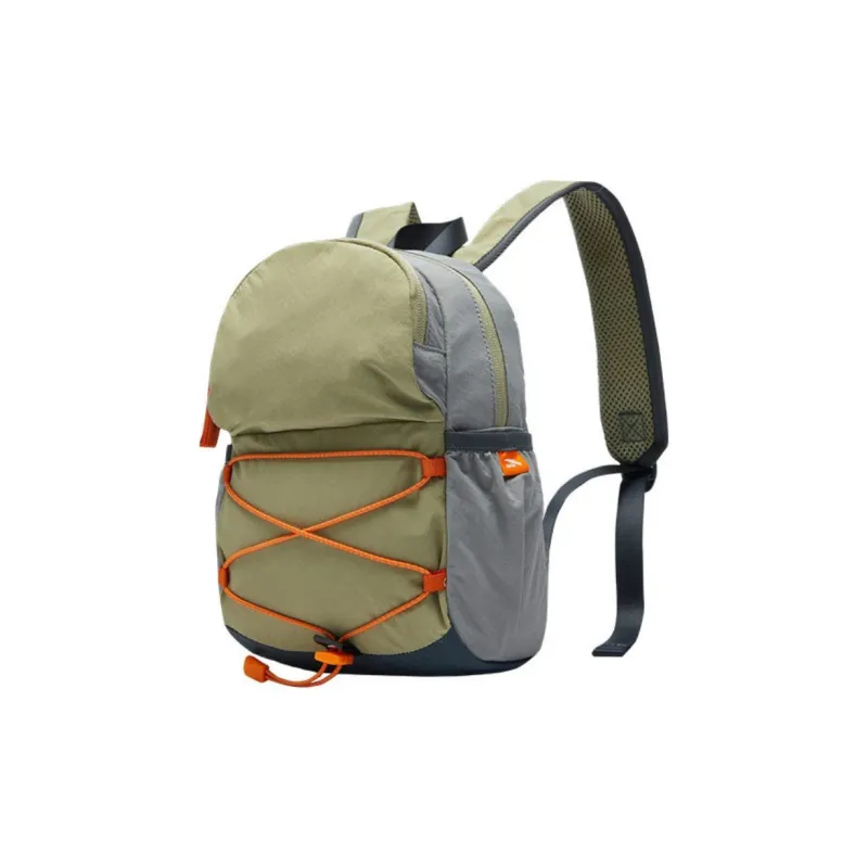 Anta Washable Fabric Patchwork With PU Backpack Regular Unisex Mung Bean-1