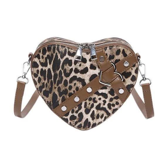 Morellybear PU Heart Bag, Shoulder Bag, Crossbody Bag Regular Women's Black/Brown/Coffee/Purple-4
