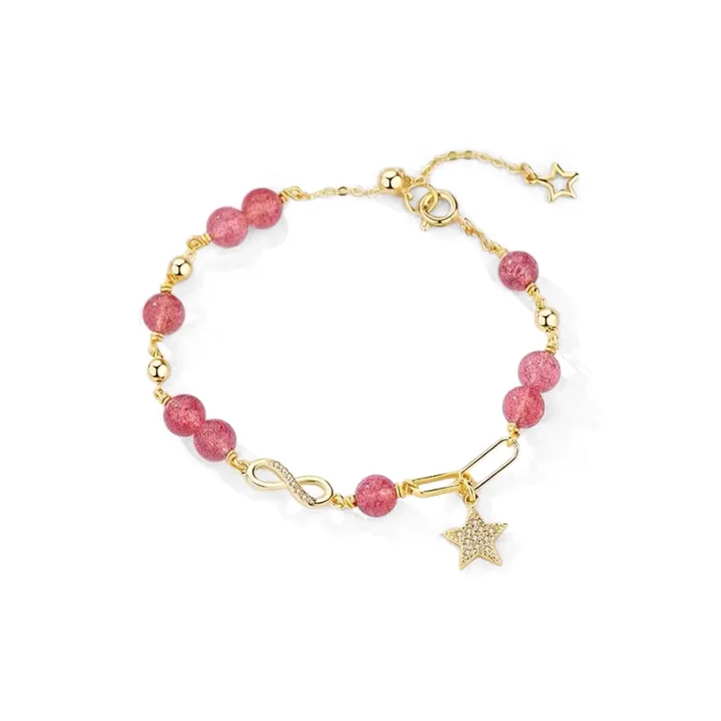 NRO Natural Strawberry Quartz Bracelets Women's-0