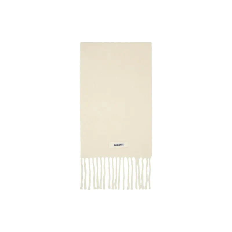 Jacquemus Virgin Wool Knit Scarves Women's White-1