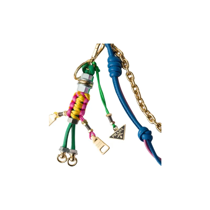 PRADA Metal Bag Shoulder Strap Women's Fuchsia & Blue-2