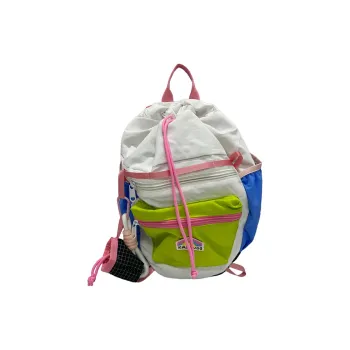Travel Nylon Backpack Regular Unisex Green/Pink/Purple