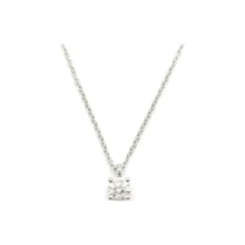 TIFFANY & CO. 2010s Platinum Diamond Solitaire Necklace