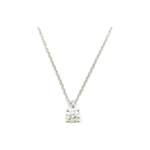 TIFFANY & CO. 2010s Platinum Diamond Solitaire Necklace