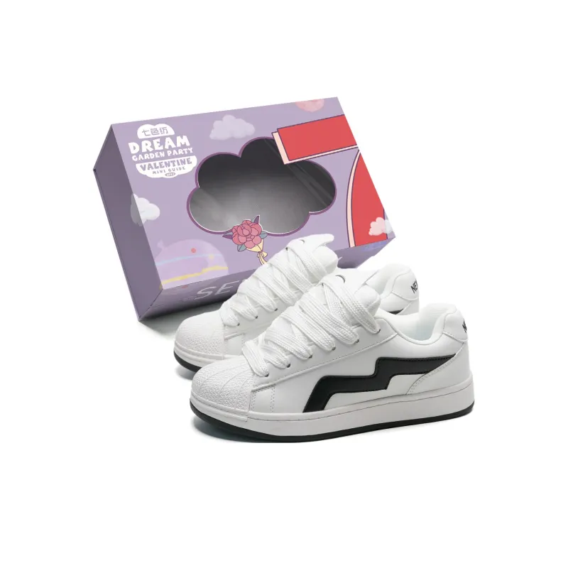 7 SEVFUN Slip Resistant Low Top Skateboard Shoes Unisex Pink White-7