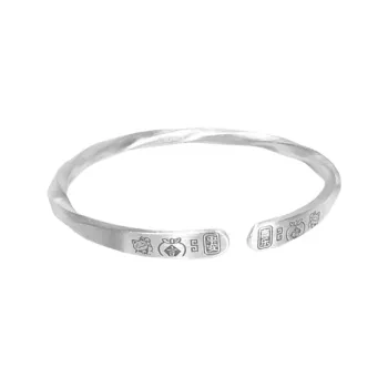 CUTE DAME S999 Fine Silver Bangles Women's Silver