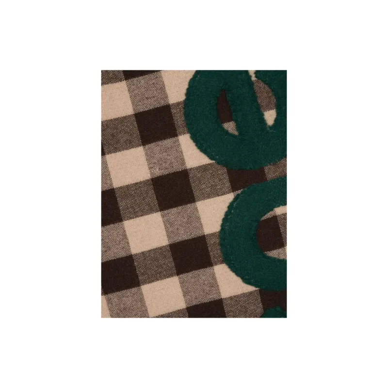 Acne Studios Logo patch Checked Wool Scarf-4