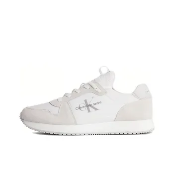 CKJ CALVIN KLEIN JEANS Abrasion Resistant Low Top Casual Shoes Men's White Beige
