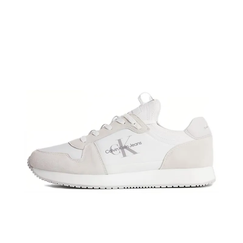 CKJ CALVIN KLEIN JEANS Abrasion Resistant Low Top Casual Shoes Men's White Beige-0