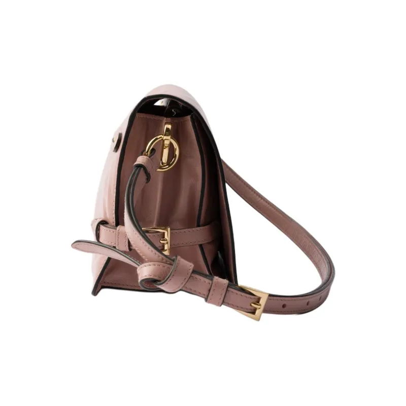 PRADA Leather Crossbody Bag Shoulder Bag Women's Lily Of The Valley Powder-3